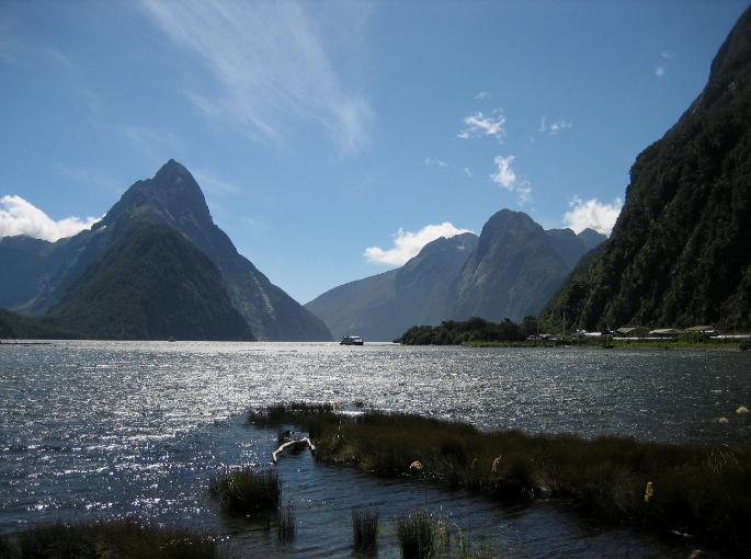 Mitre Peak in Milford Sound at the end of the tramp