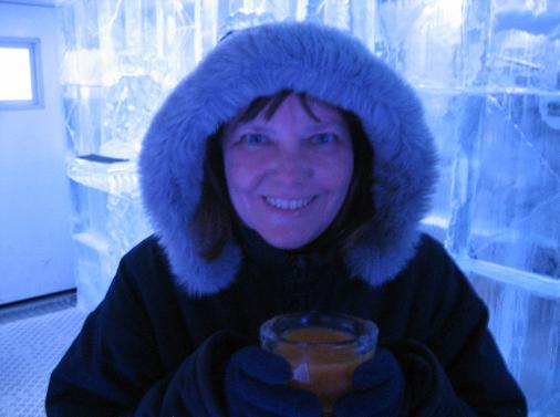 Robin looking adorable at the Minus 5 ice bar in Queenstown