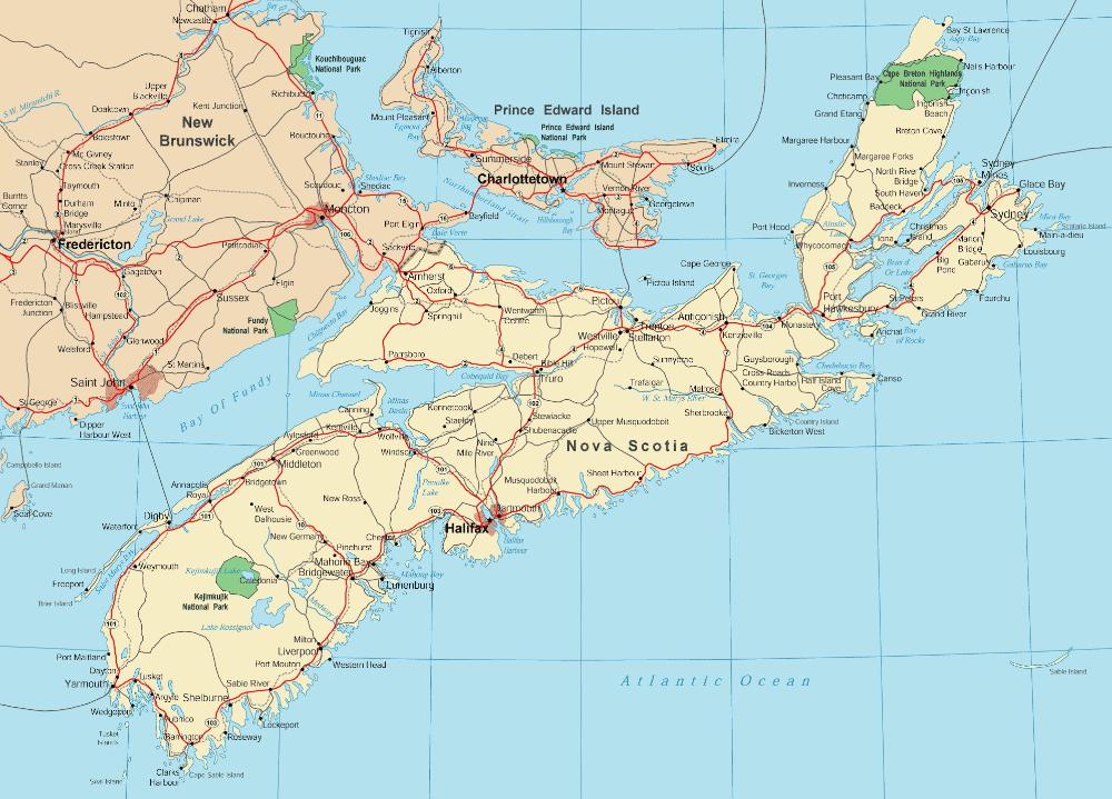 Map Of Canadas Maritime Provinces Where We Be